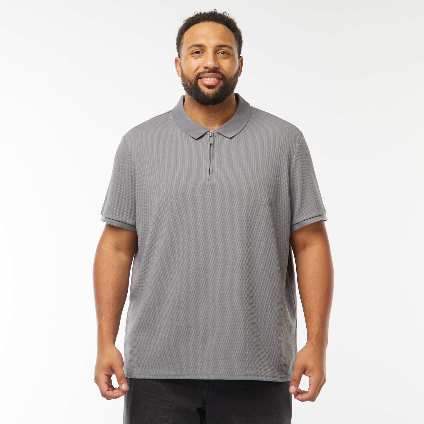 Polo maille piquée polyester 250 gr GRIS