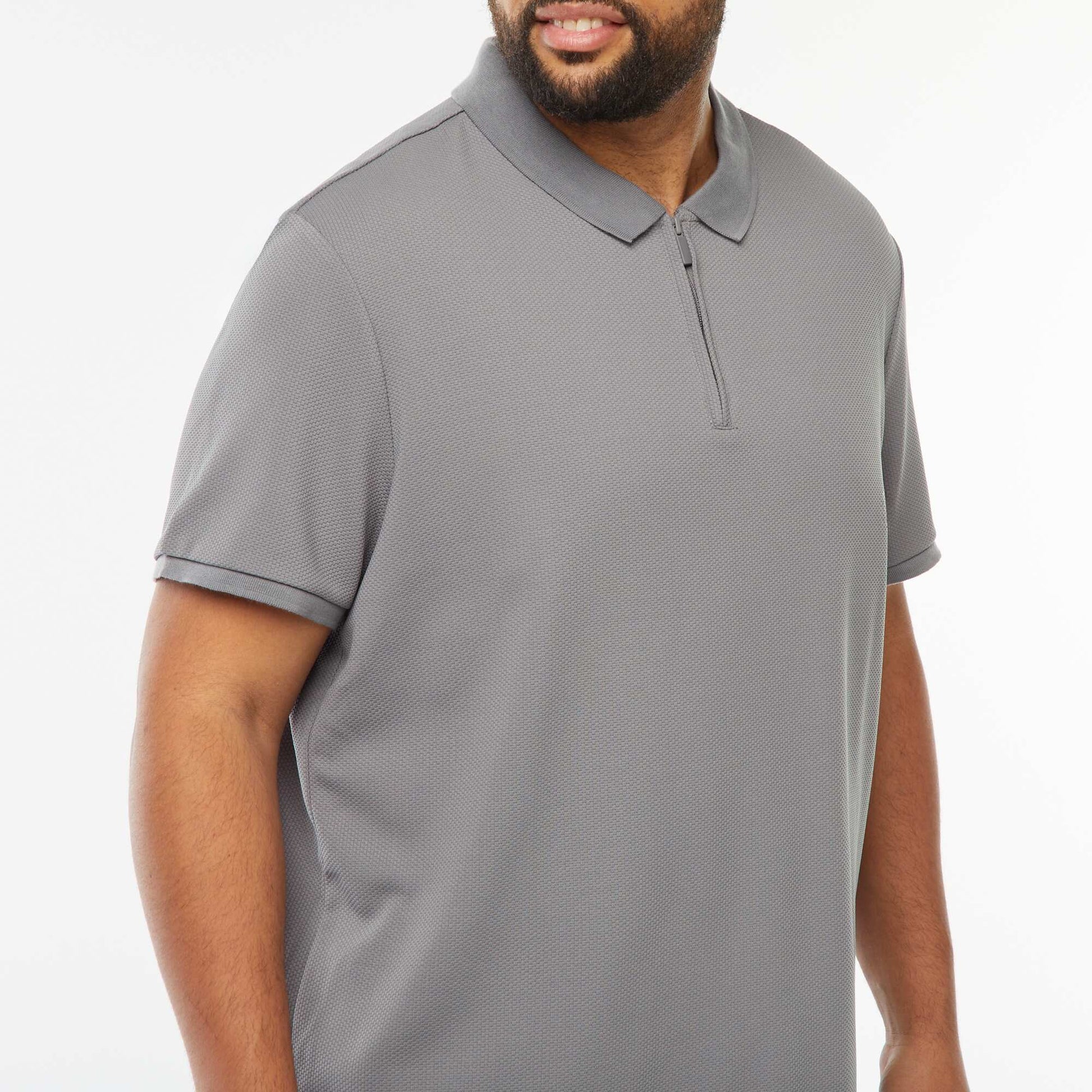 Polo maille piquée polyester 250 gr GRIS