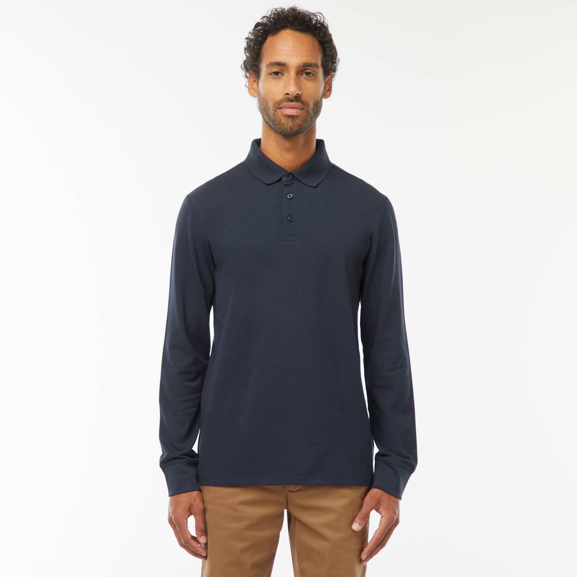 Polo piqué coton 220 Gr - unisexe - Marine BLEU