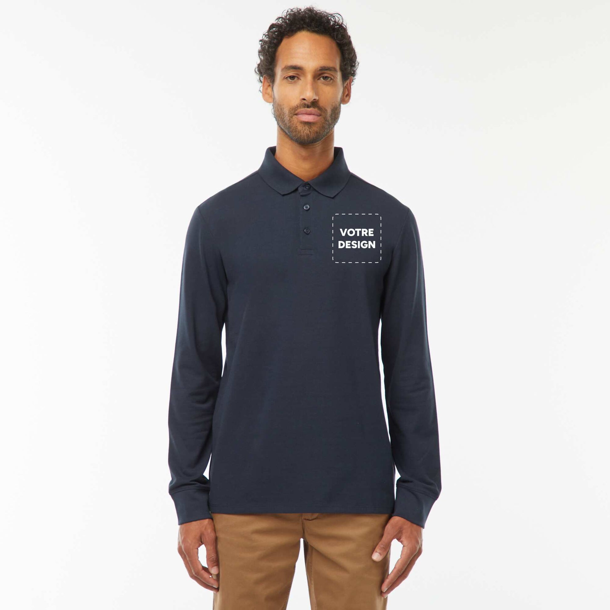 Polo piqué coton 220 Gr - unisexe - Marine BLEU