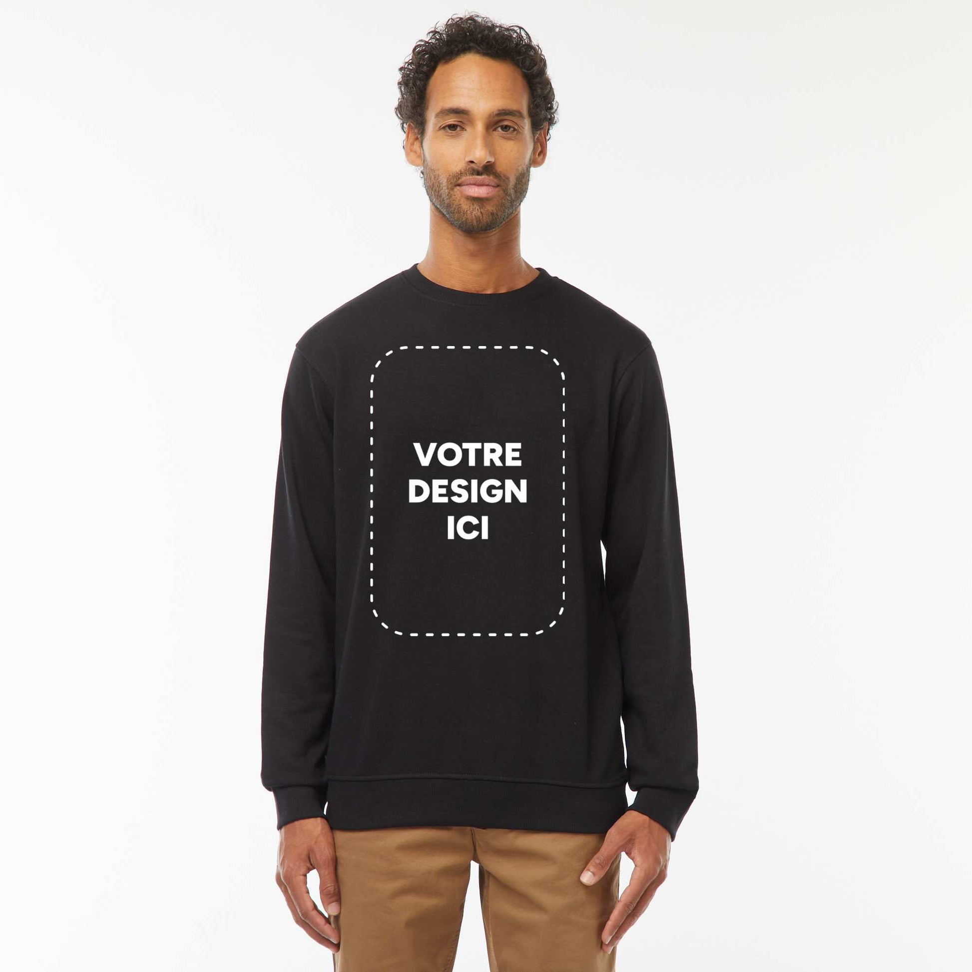 Sweat col rond molleton 260 Gr  - Unisexe NOIR