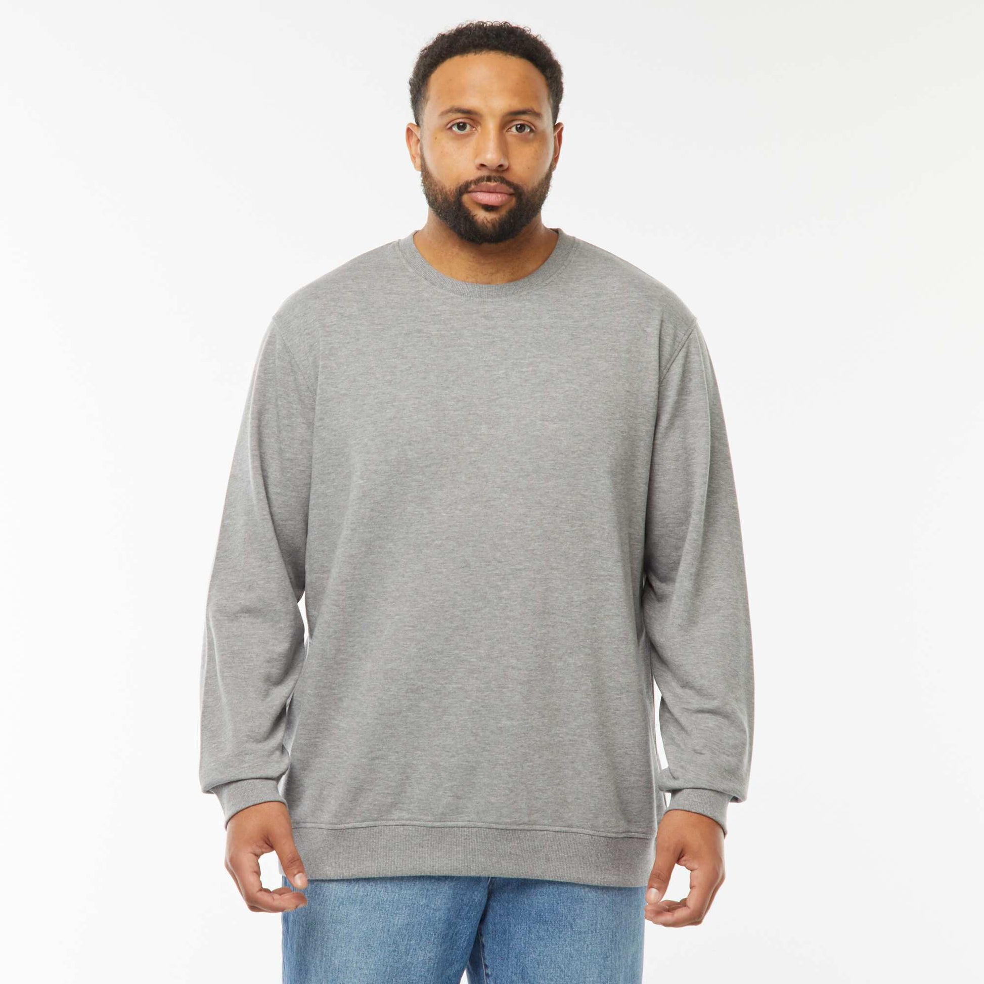 Sweat col rond molleton 260 Gr  - Unisexe GRIS