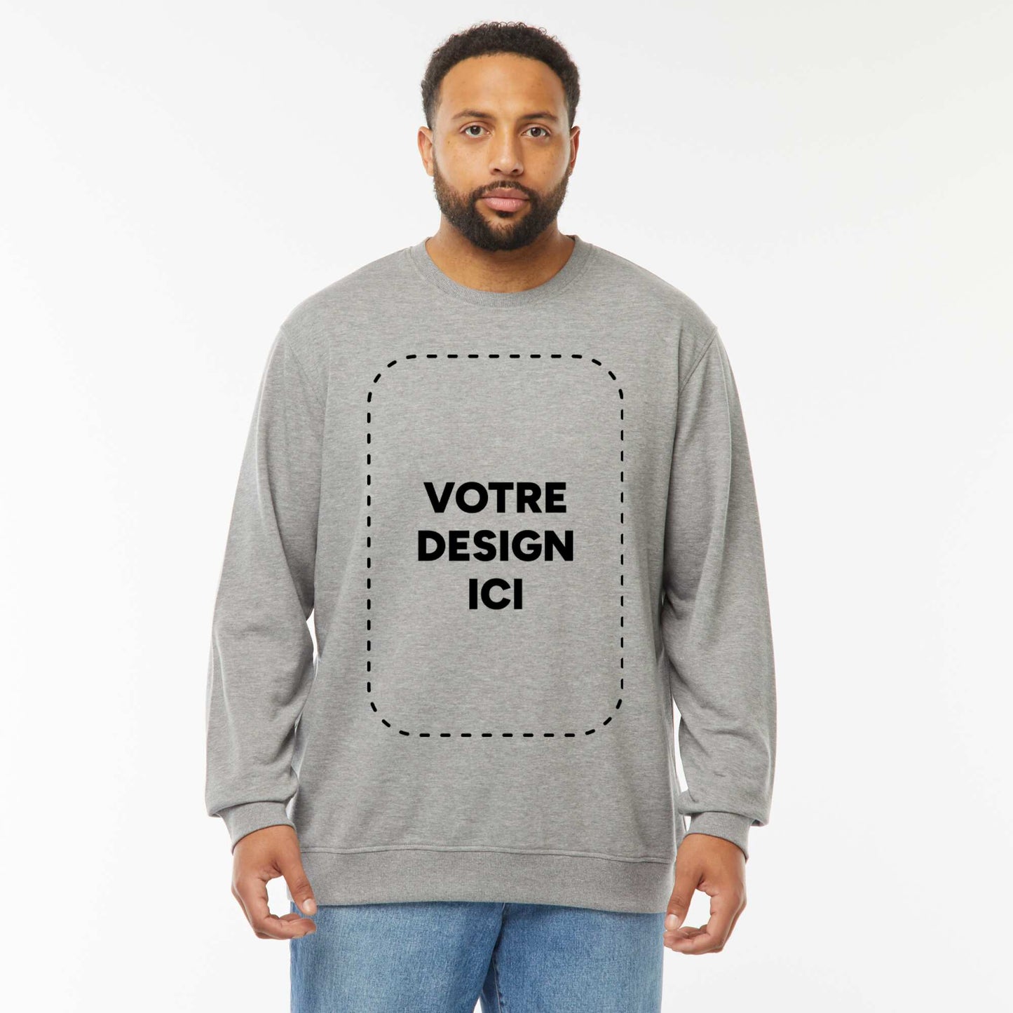 Sweat col rond molleton 260 Gr  - Unisexe GRIS