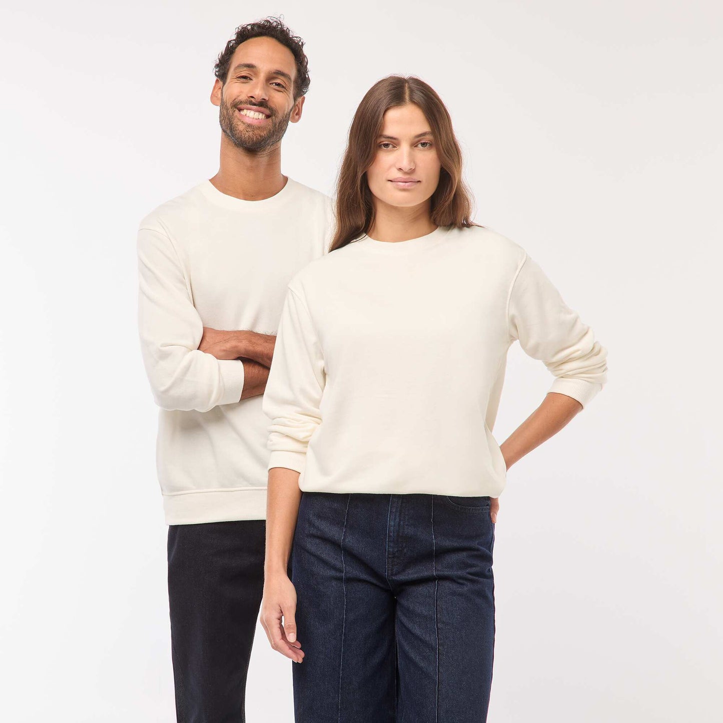 Sweat col rond molleton 260 Gr  - Unisexe BLANC
