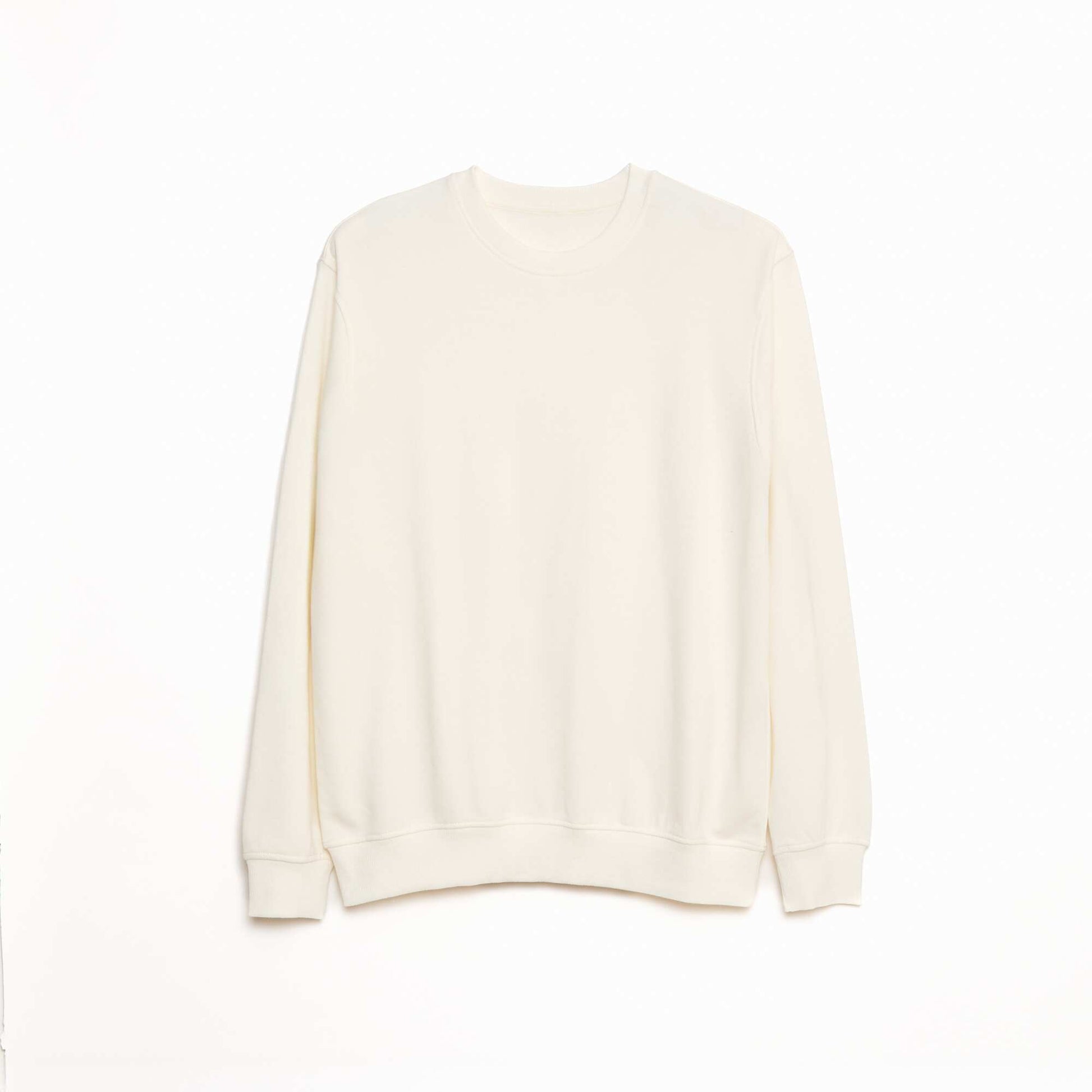 Sweat col rond molleton 260 Gr  - Unisexe BLANC