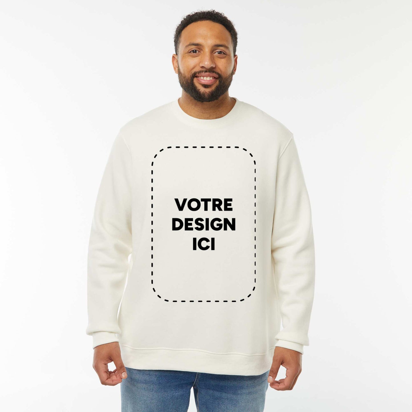 Sweat col rond molleton gratté 260 Gr  - Unisexe BLANC