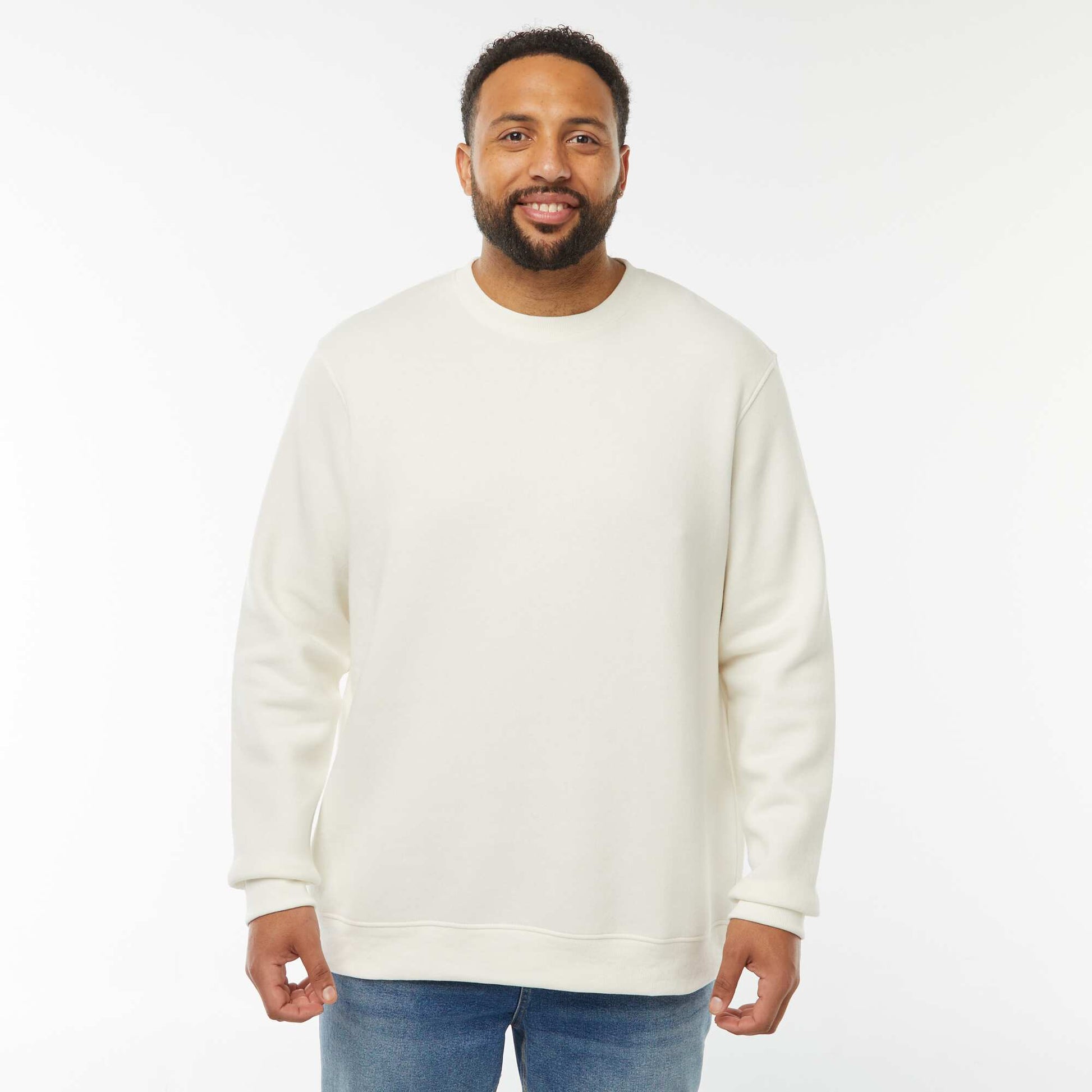 Sweat col rond molleton gratté 260 Gr  - Unisexe BLANC