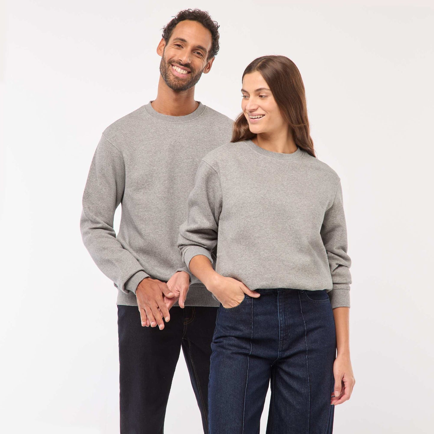 Sweat col rond molleton gratté 260 Gr  - Unisexe GRIS