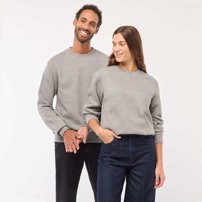 Sweat col rond molleton gratté 260 Gr  - Unisexe GRIS