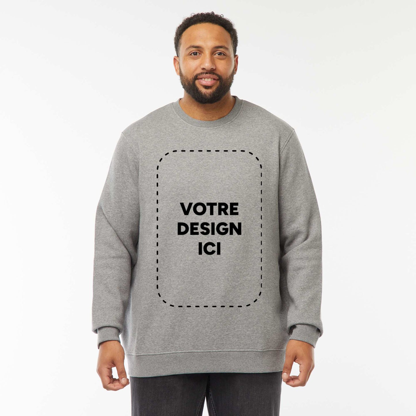 Sweat col rond molleton gratté 260 Gr  - Unisexe GRIS