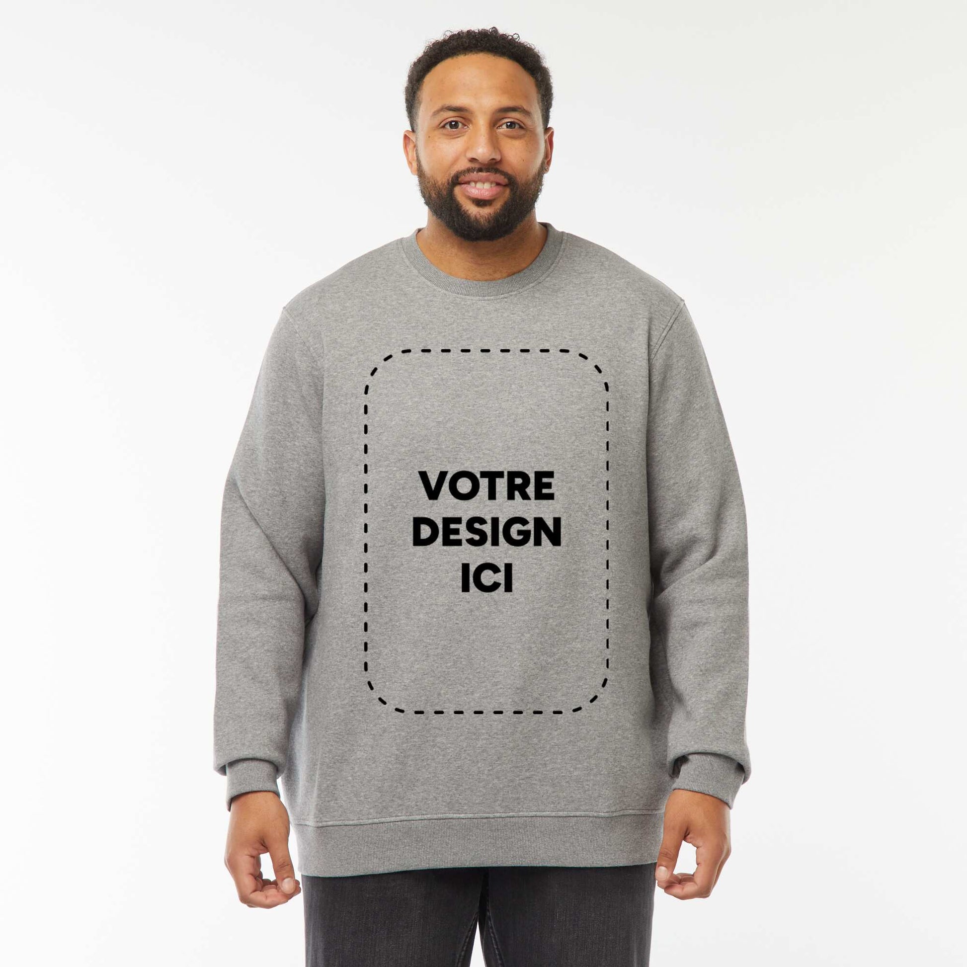Sweat col rond molleton gratté 260 Gr  - Unisexe GRIS