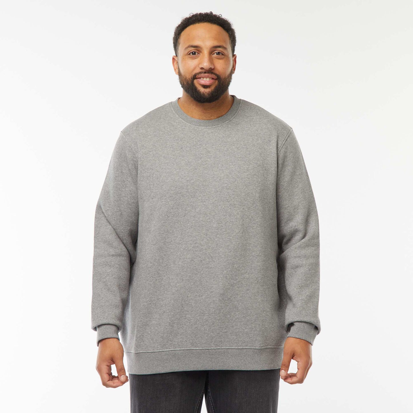 Sweat col rond molleton gratté 260 Gr  - Unisexe GRIS