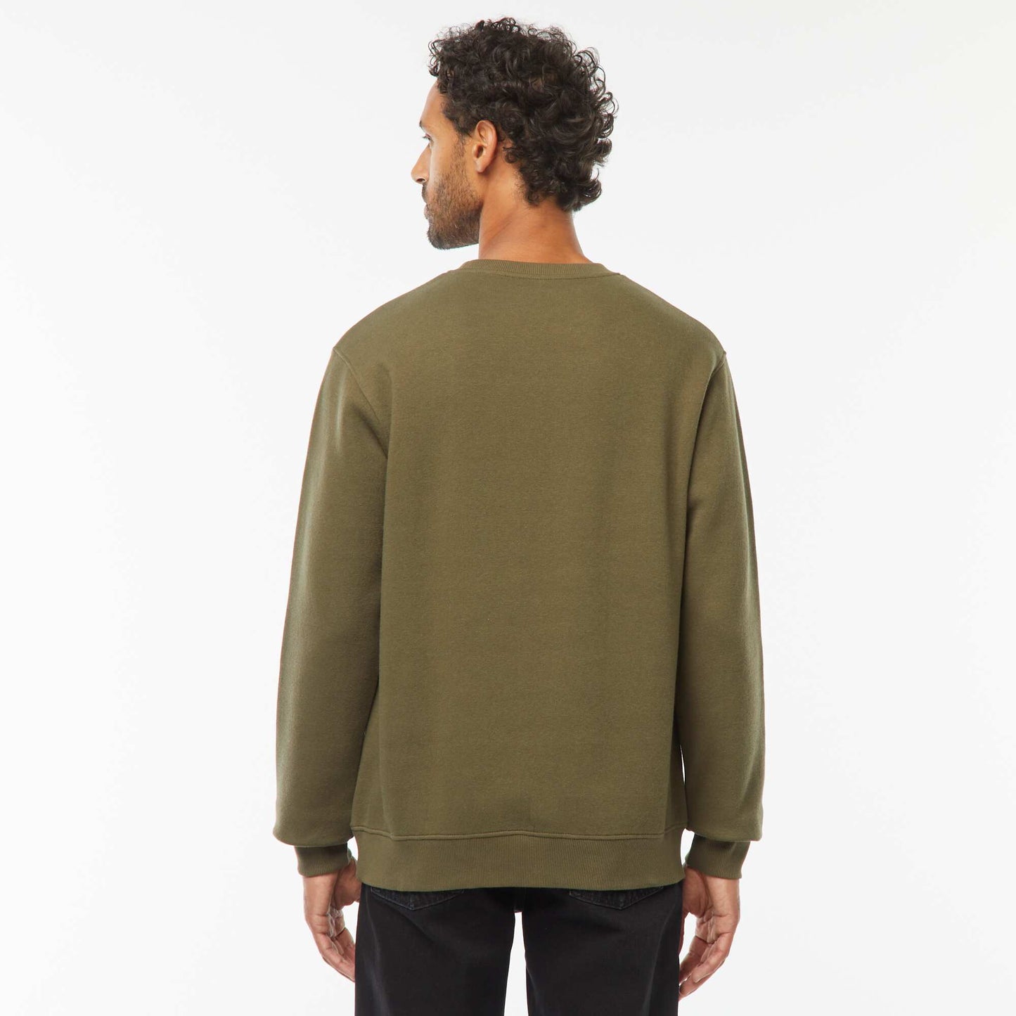 Sweat col rond molleton gratté 260 Gr  - Unisexe KAKI