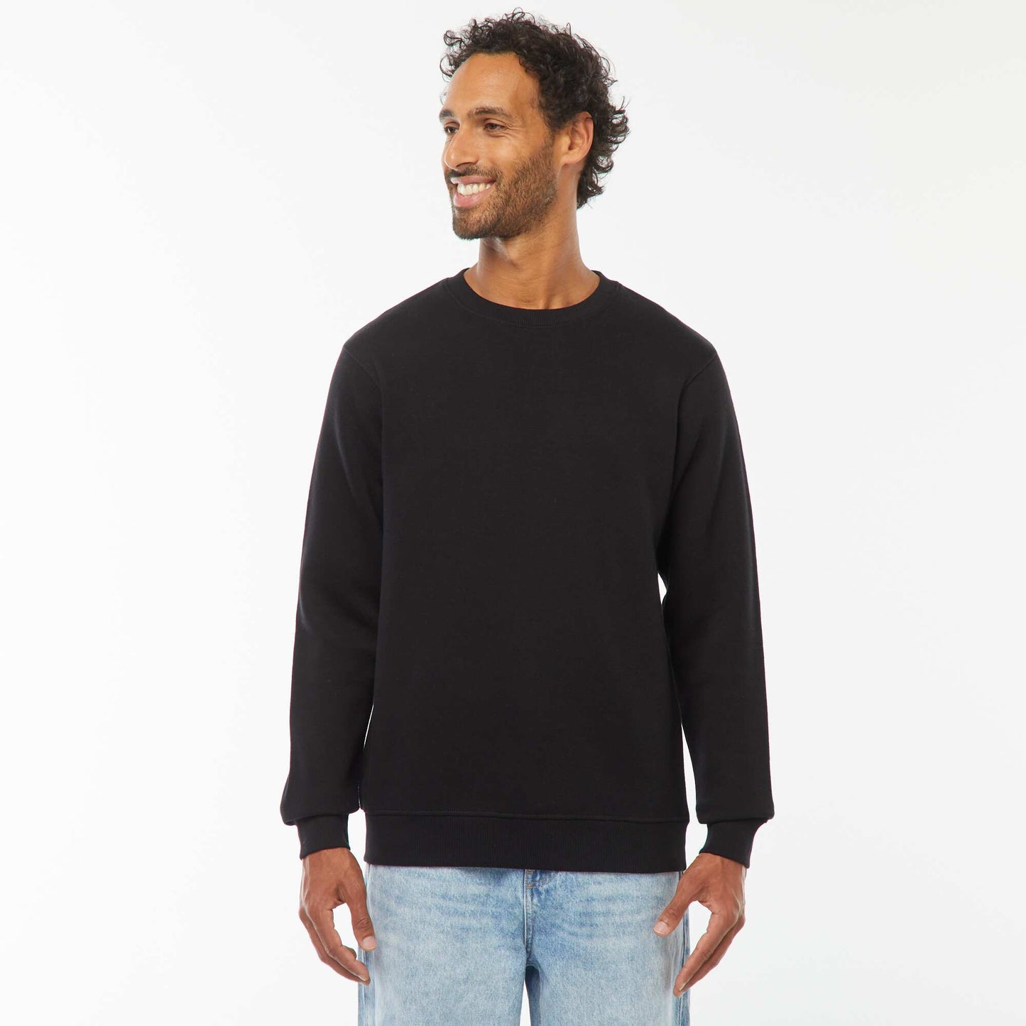 Sweat col rond molleton gratté 260 Gr  - Unisexe NOIR