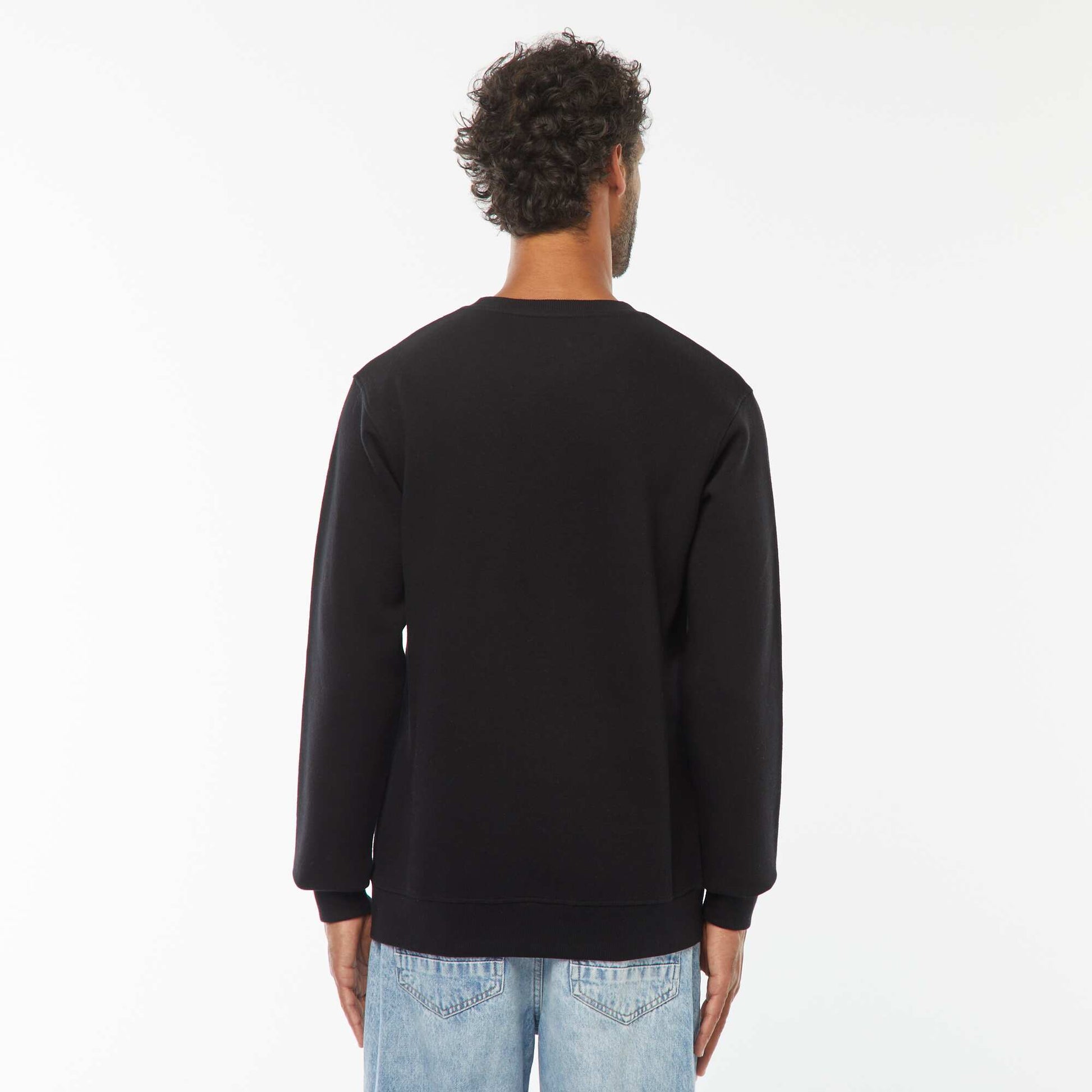 Sweat col rond molleton gratté 260 Gr  - Unisexe NOIR