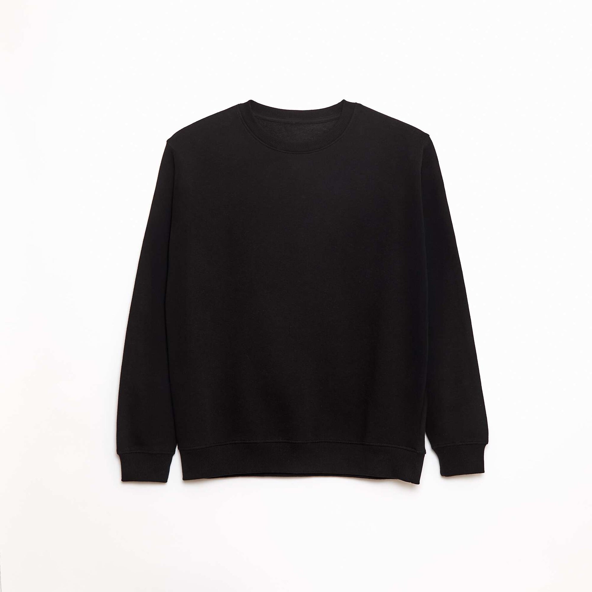 Sweat col rond molleton gratté 260 Gr  - Unisexe NOIR