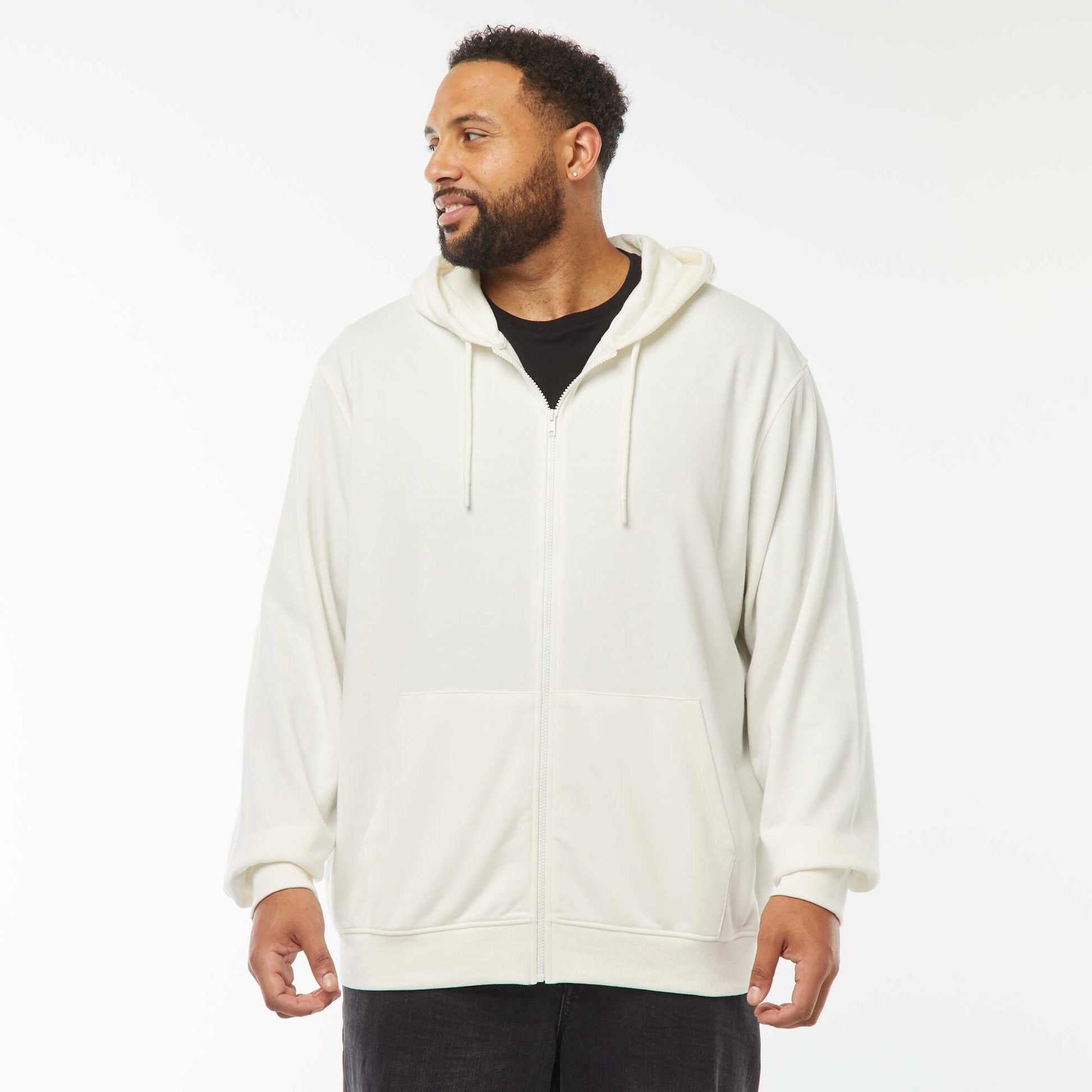 Sweat zippé capuche 260 Gr - unisexe BLANC