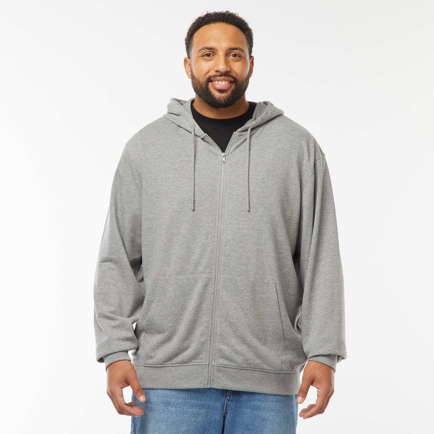 Sweat zippé capuche 260 Gr - unisexe GRIS