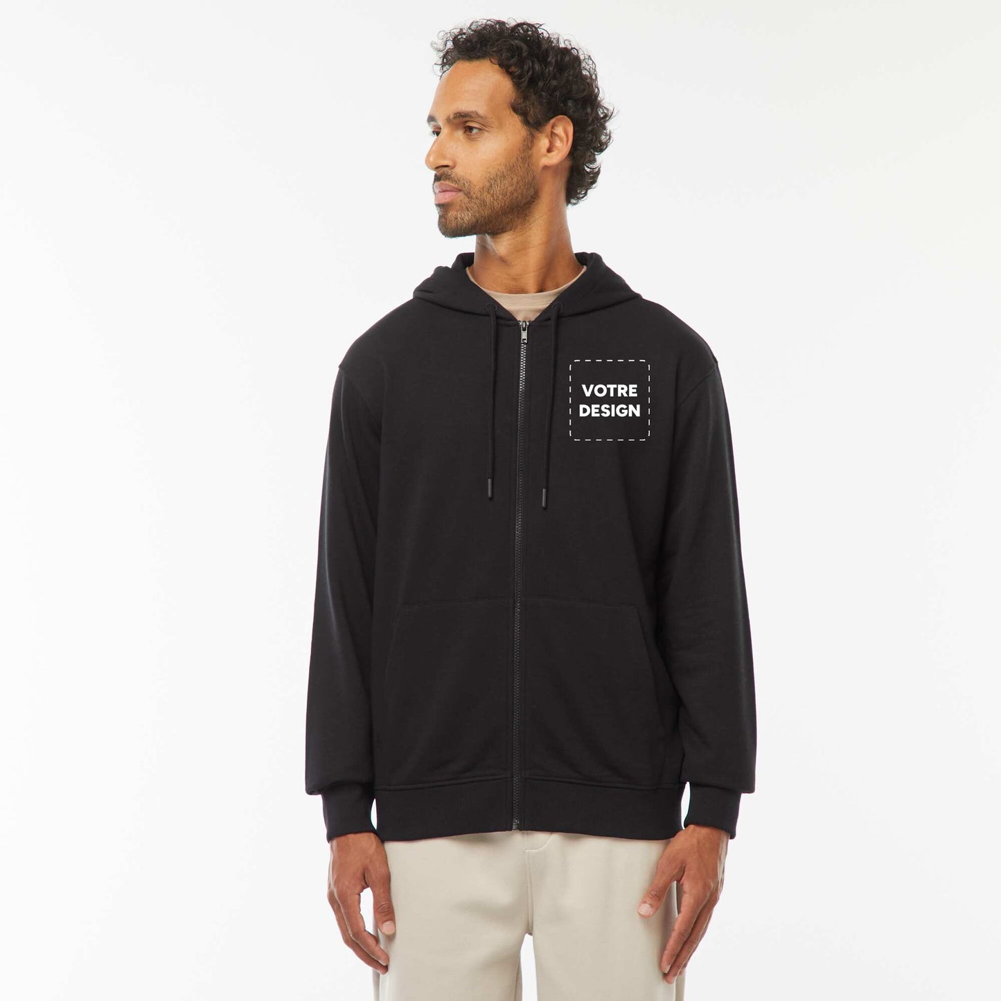 Sweat zippé capuche 260 Gr - unisexe NOIR