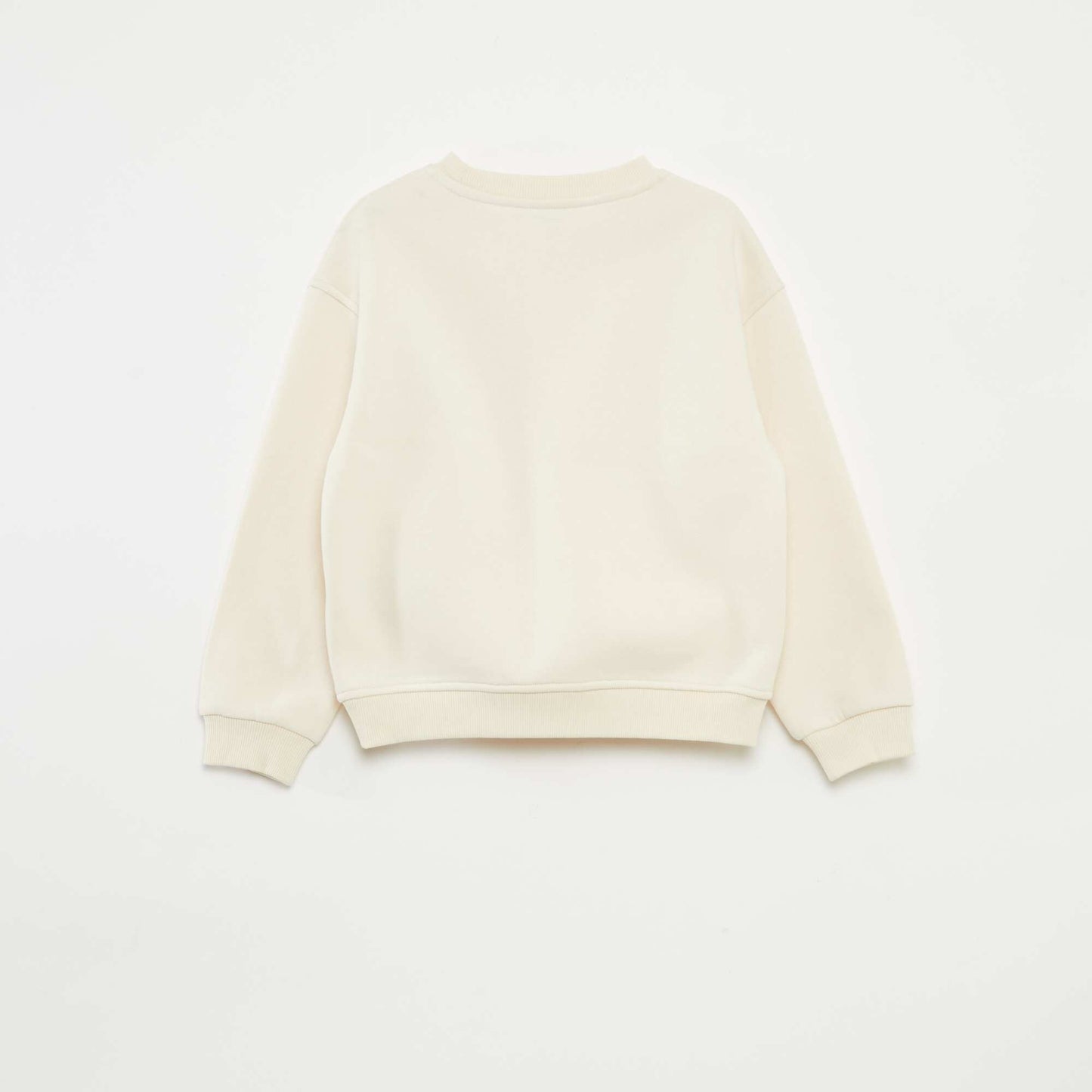 Sweat en molleton avec animation strass BLANC