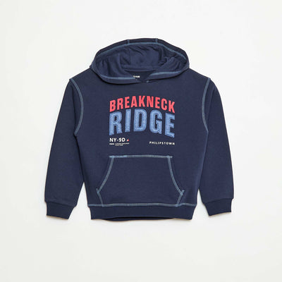 Sweat à capuche imprimé BLEU