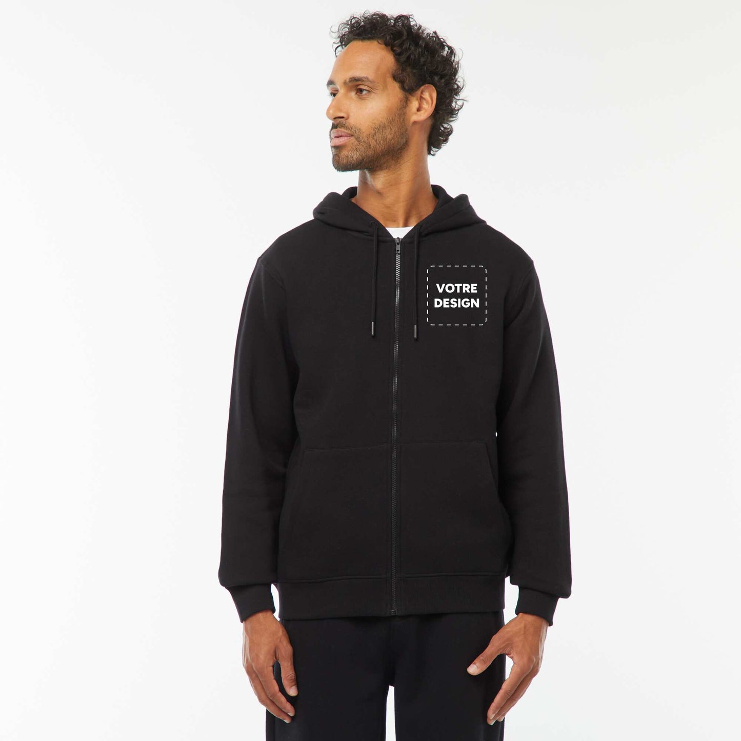 Sweat zippé molleton 260 Gr - unisexe NOIR