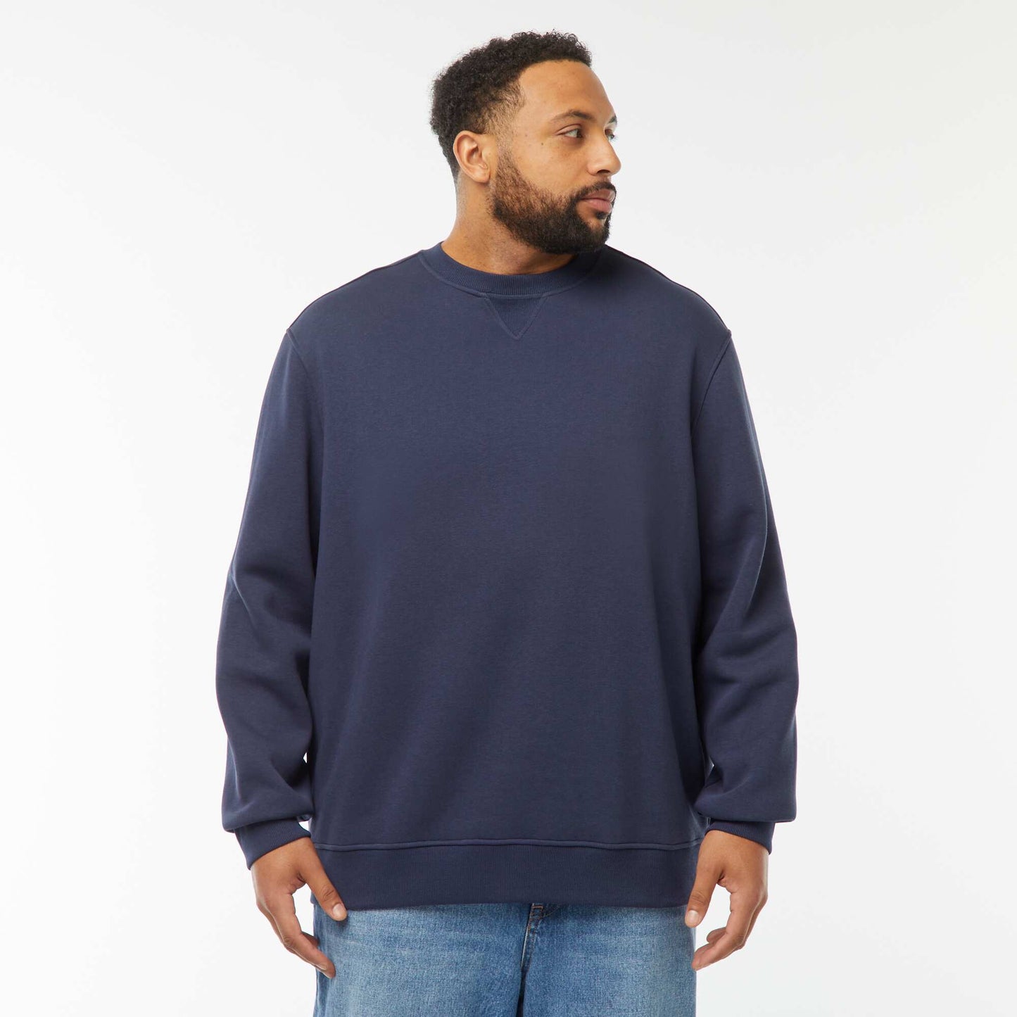 Sweat col rond molleton 320 Gr  - Unisexe BLEU MARINE