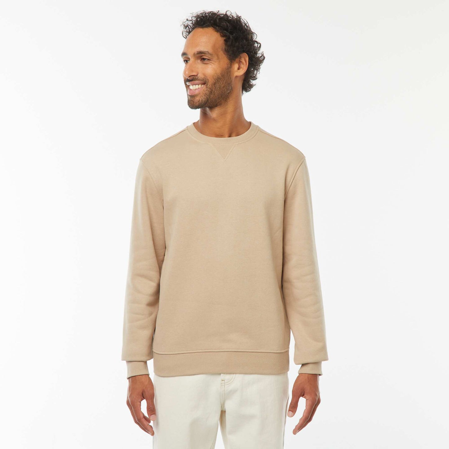 Sweat col rond molleton 320 Gr  - Unisexe BEIGE
