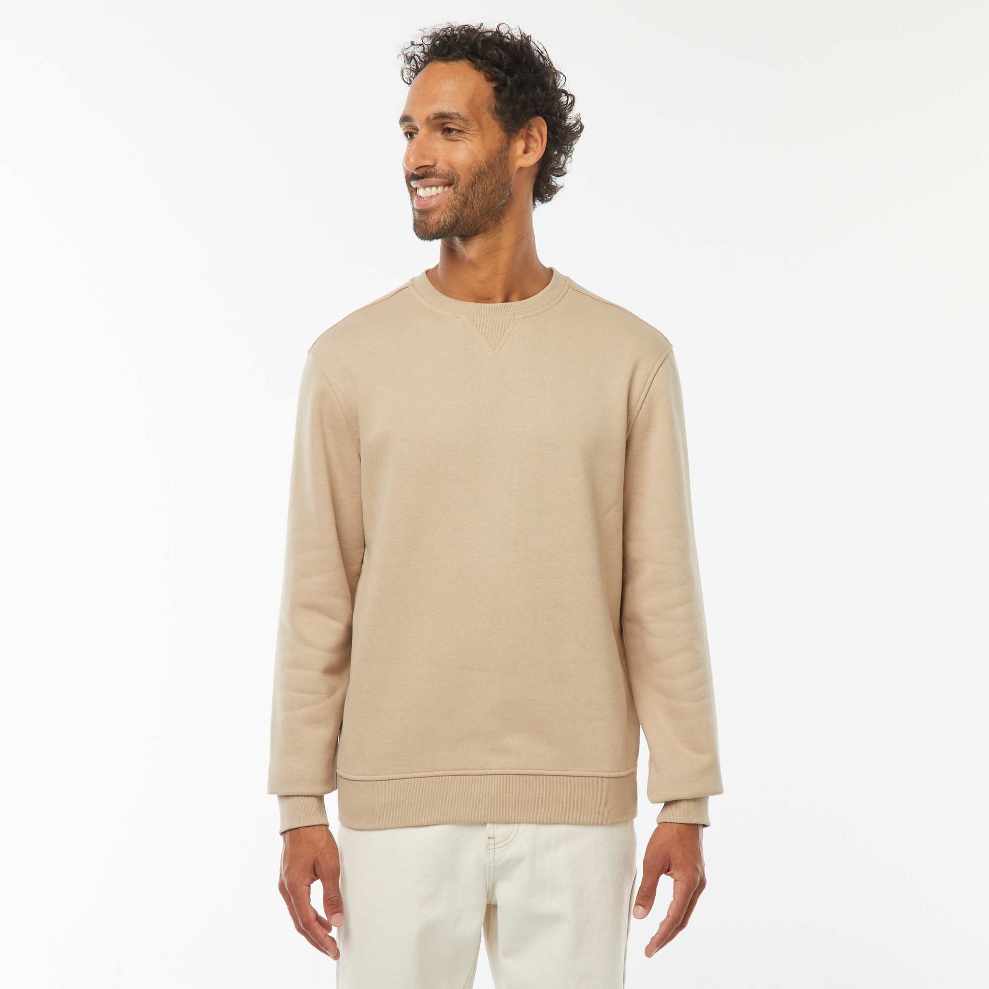 Sweat col rond molleton 320 Gr  - Unisexe BEIGE