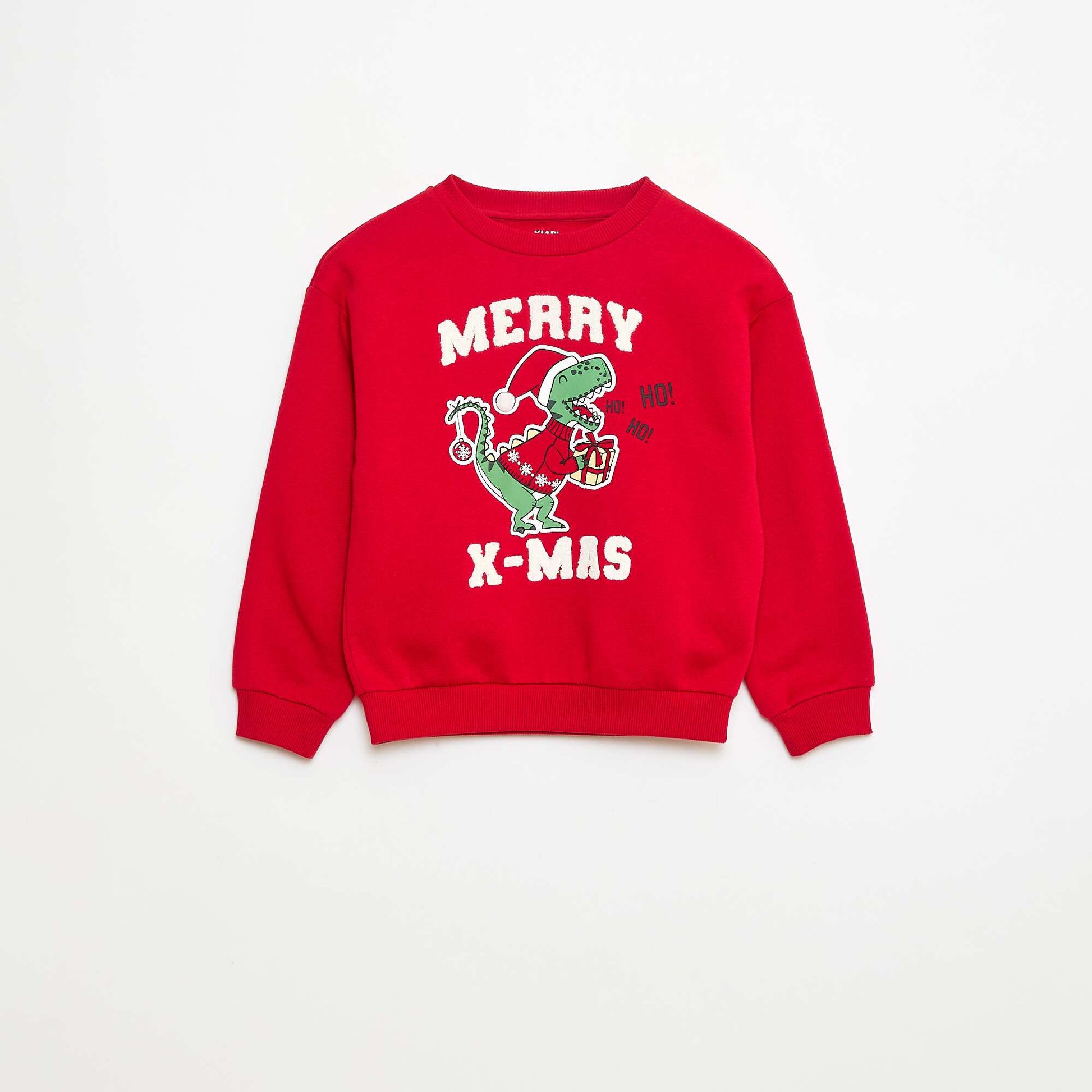 Sweat en molleton imprimé Noël ROUGE