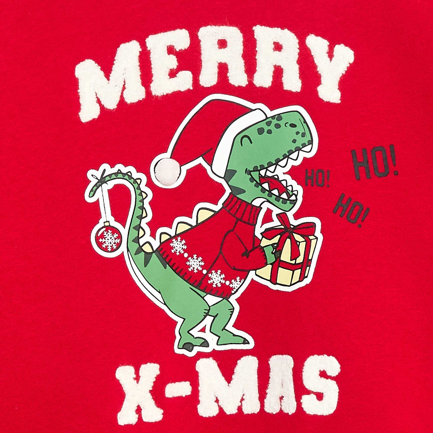 Sweat en molleton imprimé Noël ROUGE