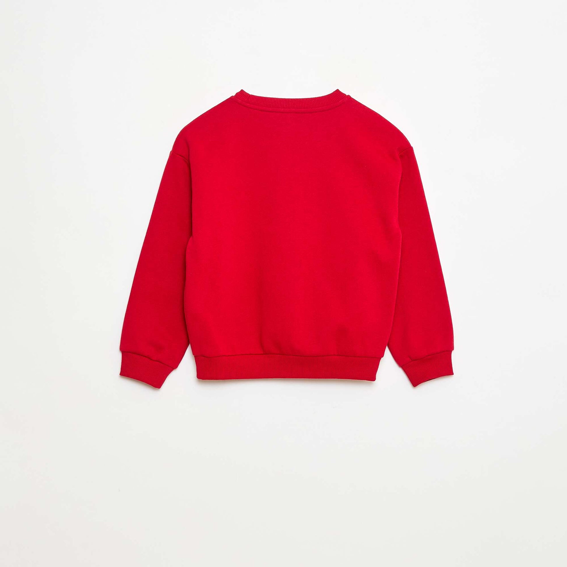 Sweat en molleton imprimé Noël ROUGE