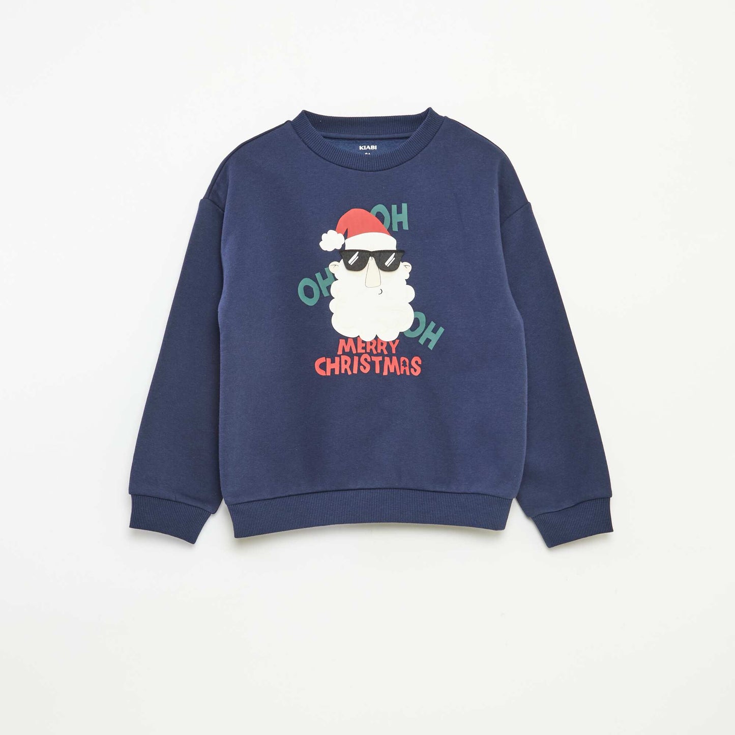 Sweat en molleton imprimé Noël BLEU