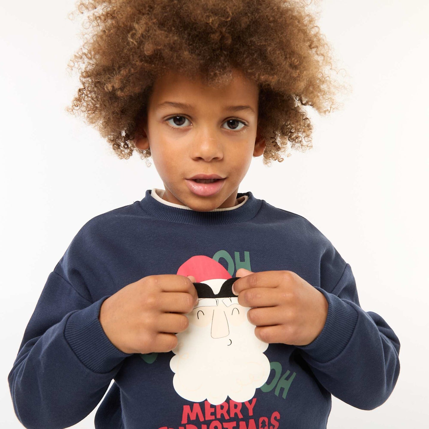 Sweat en molleton imprimé Noël BLEU