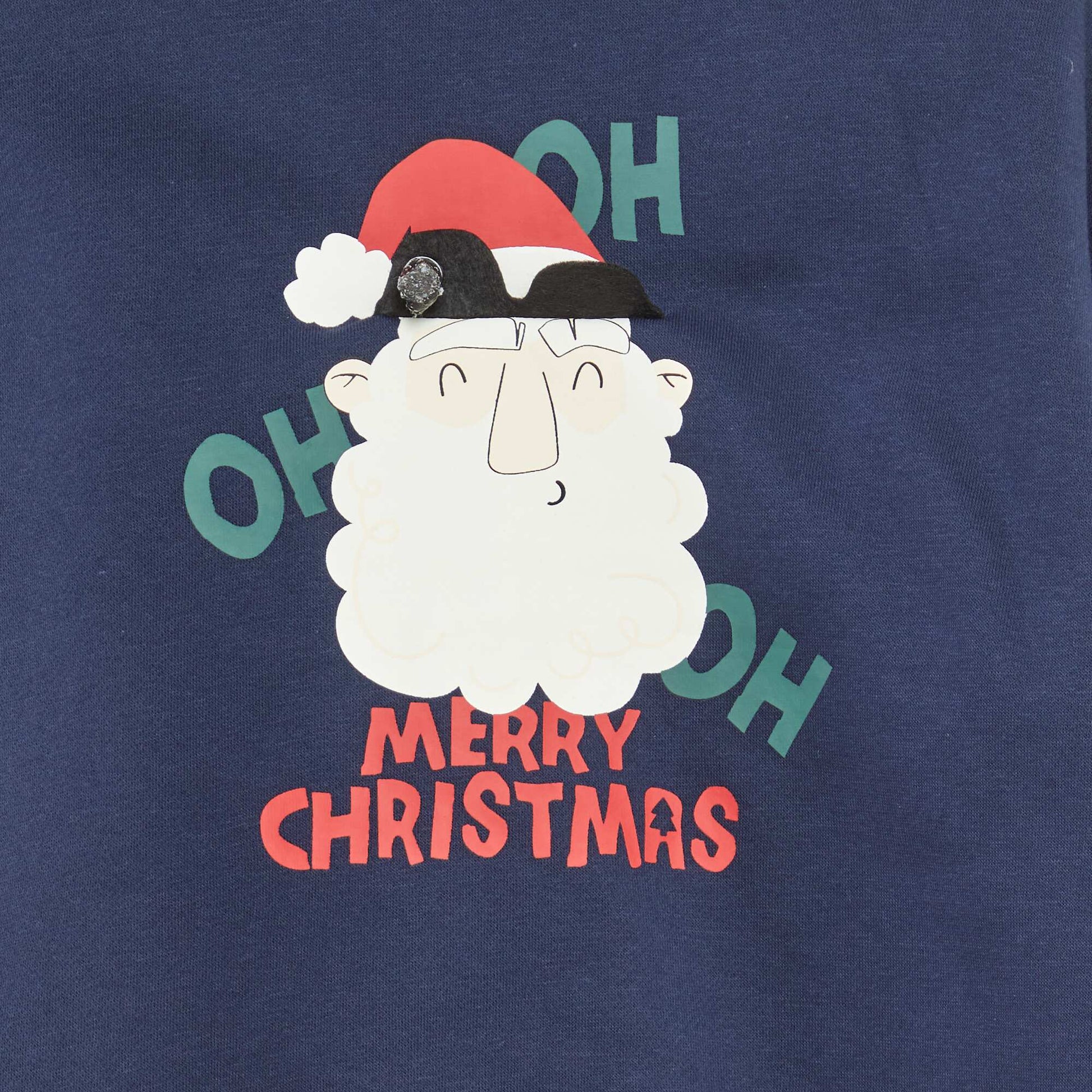 Sweat en molleton imprimé Noël BLEU