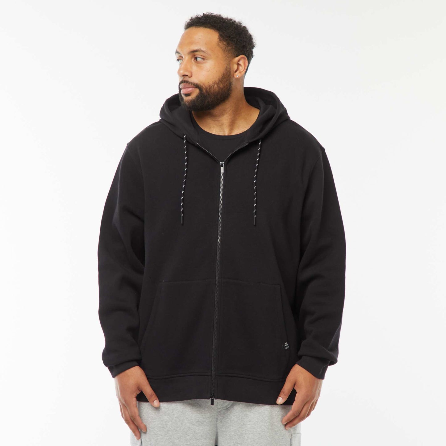 Sweat zippé molleton 385 Gr NOIR