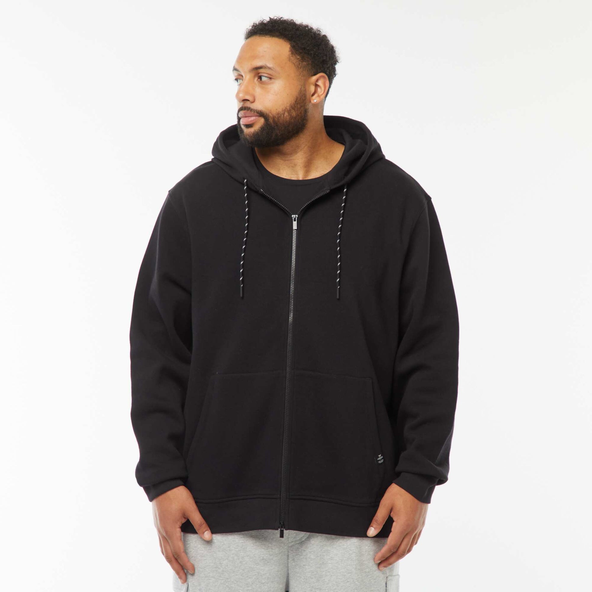 Sweat zippé molleton 385 Gr NOIR
