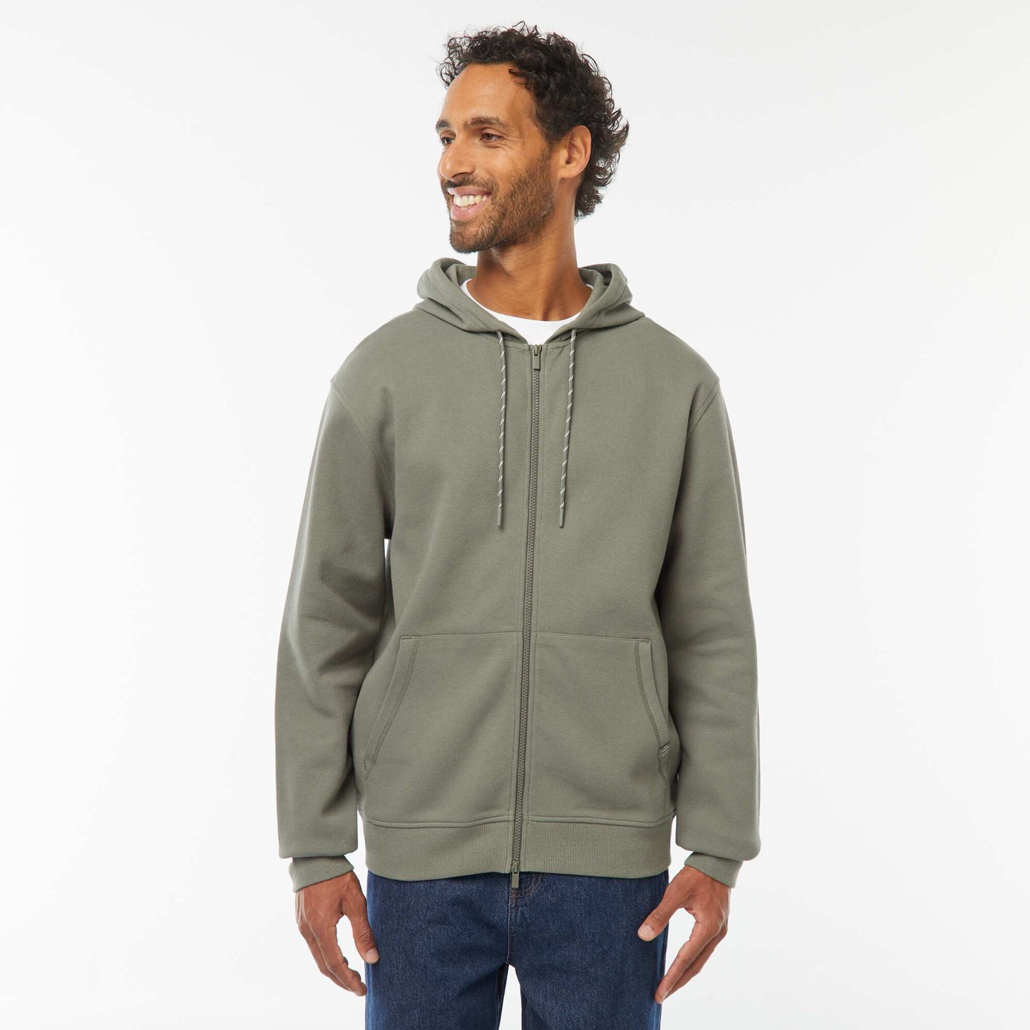 Sweat zippé molleton 385 Gr KAKI