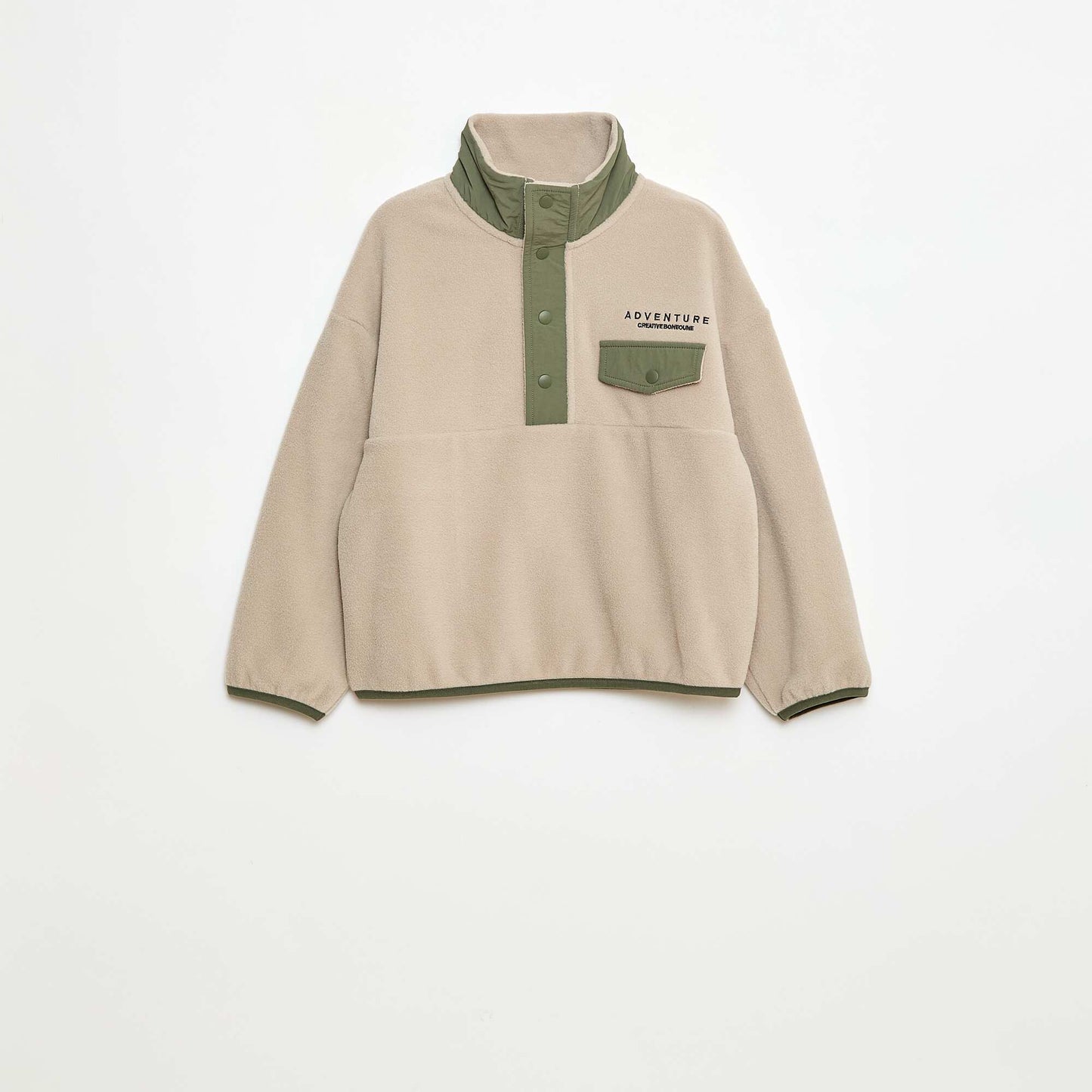 Sweat polaire col montant BEIGE