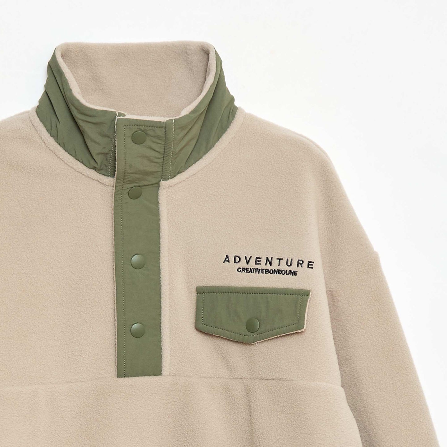 Sweat polaire col montant BEIGE