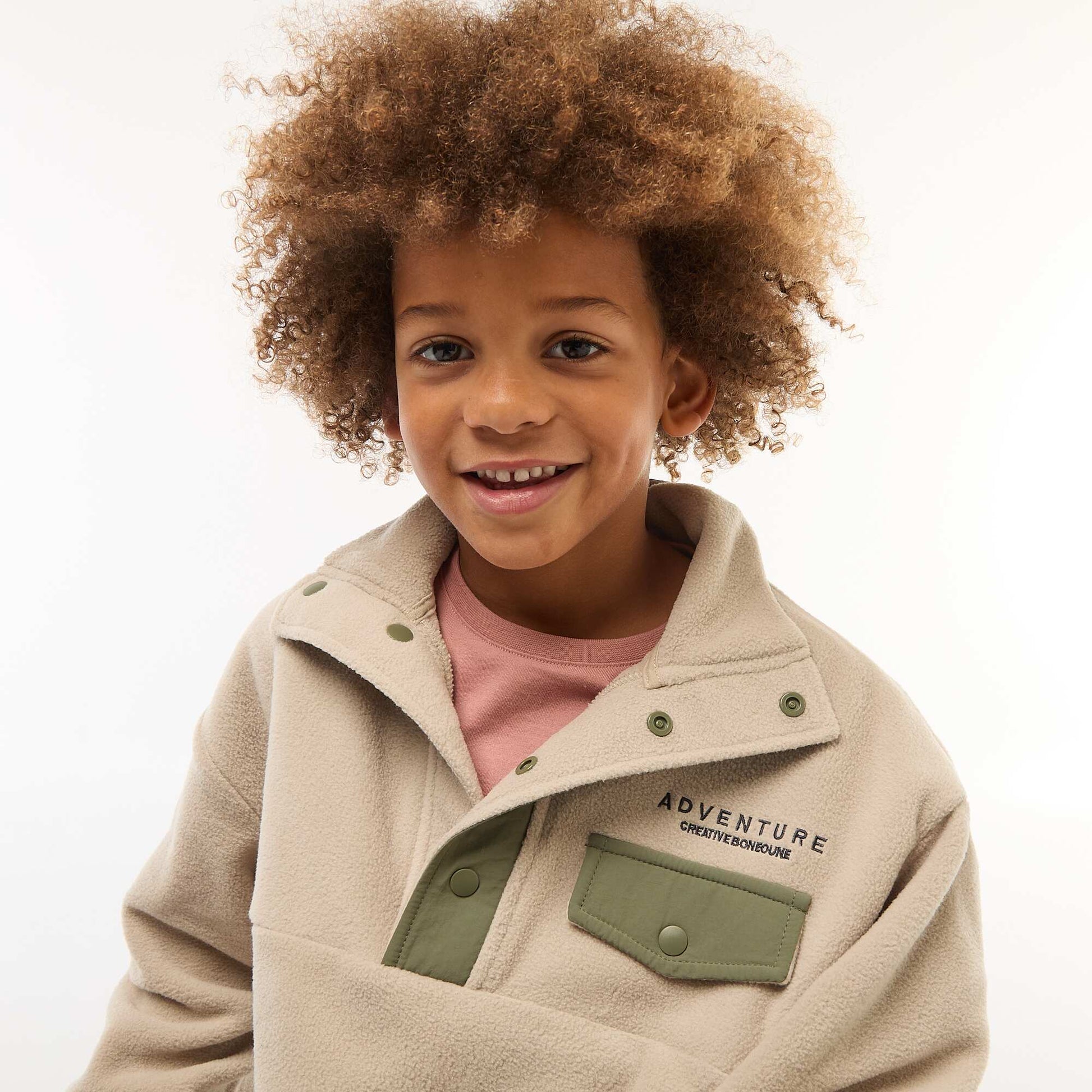Sweat polaire col montant BEIGE