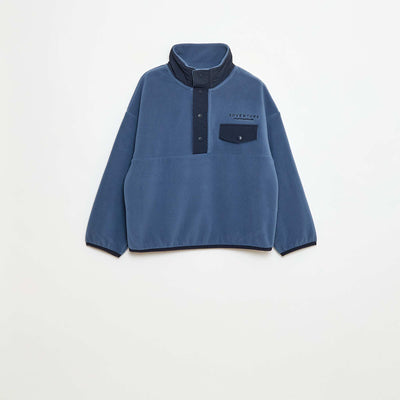 Sweat polaire col montant BLEU