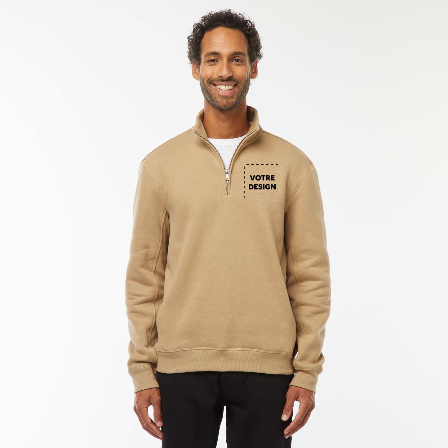 Sweat zippé molleton 320 Gr BEIGE