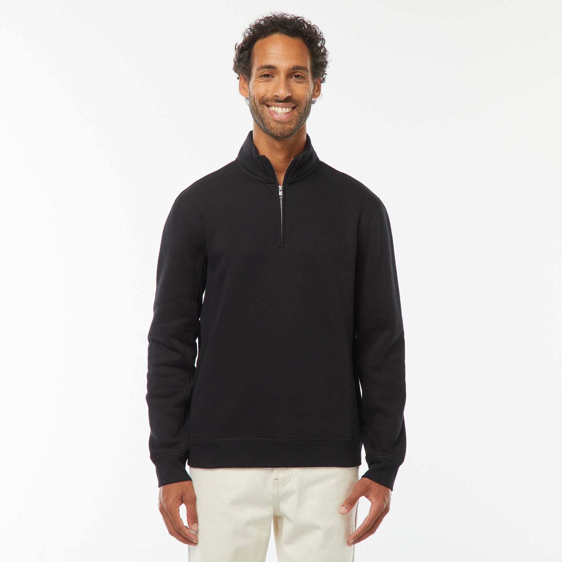 Sweat zippé molleton 320 Gr NOIR