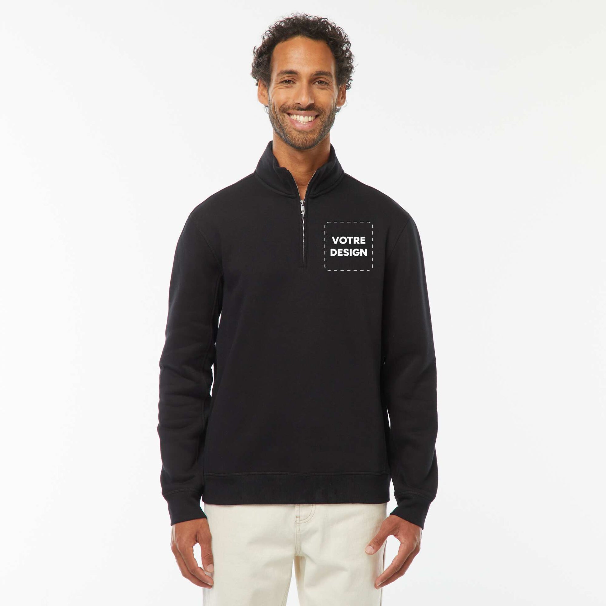 Sweat zippé molleton 320 Gr NOIR