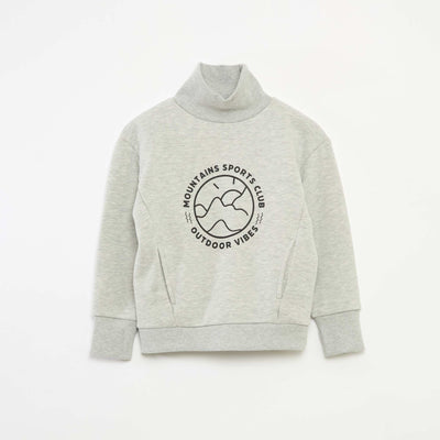 Sweat col montant loose en polaire GRIS