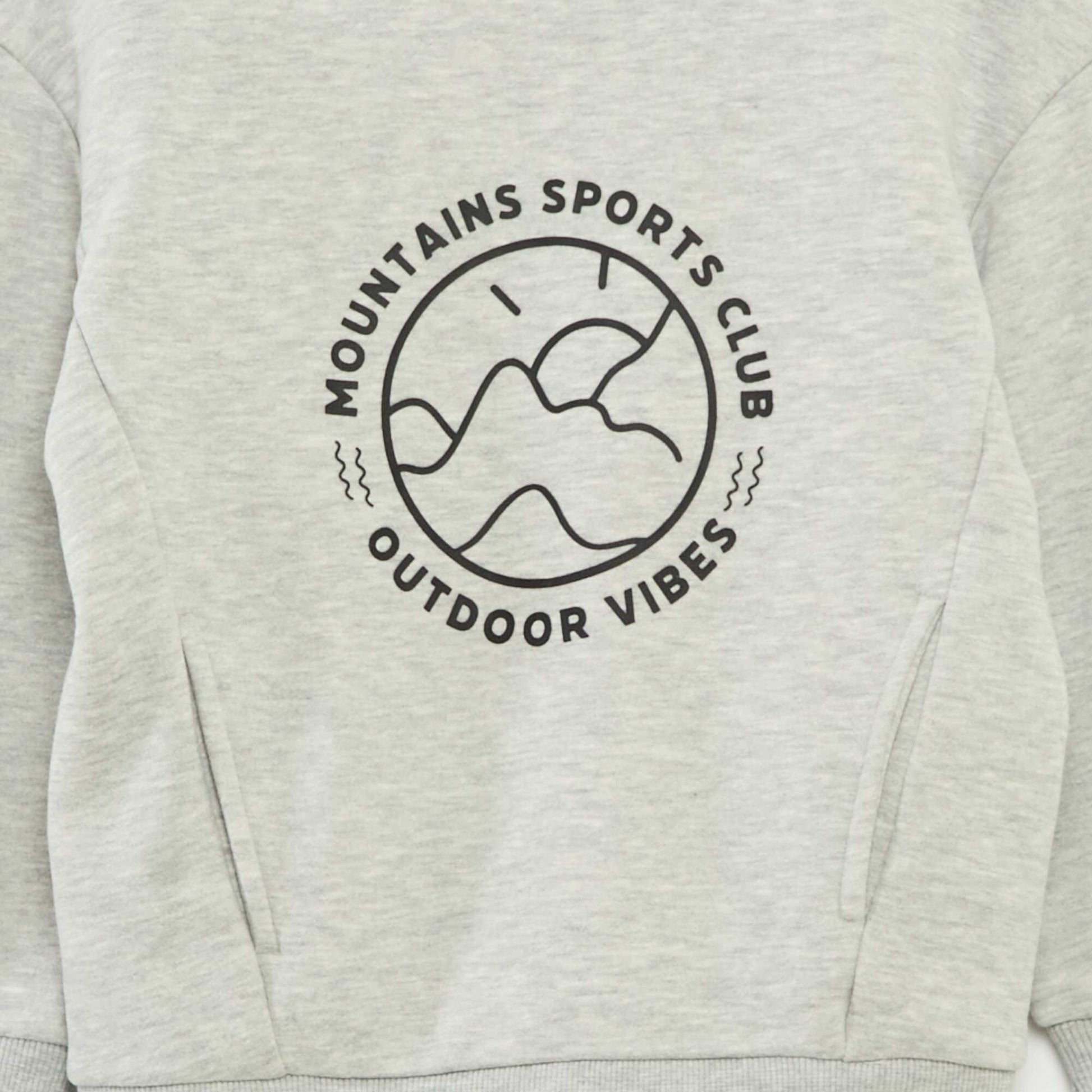 Sweat col montant loose en polaire GRIS