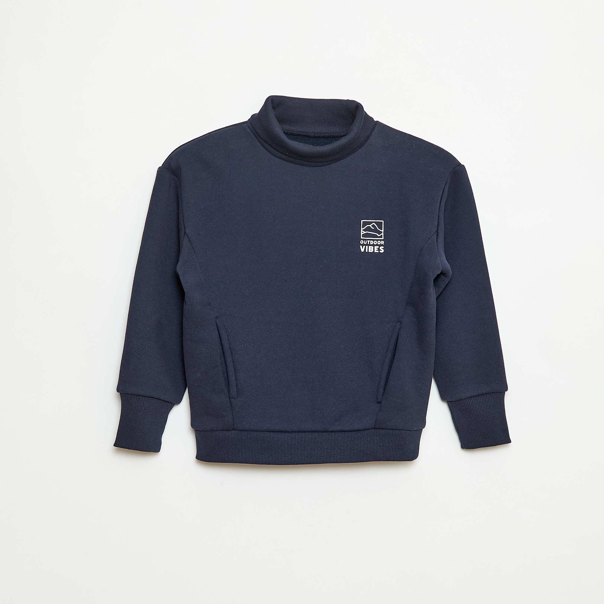 Sweat col montant loose en polaire BLEU