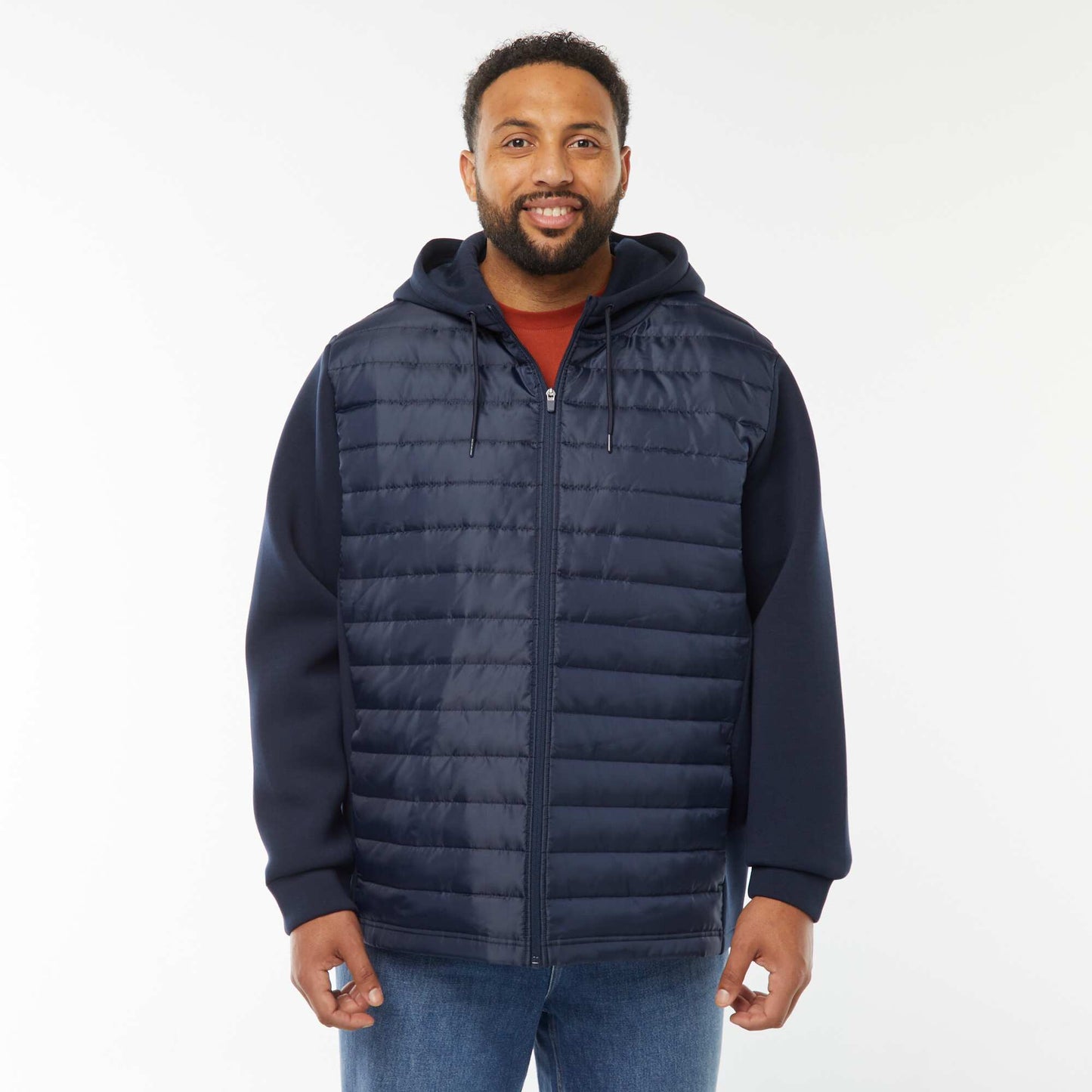 Sweat en néoprène et doudoune BLEU MARINE