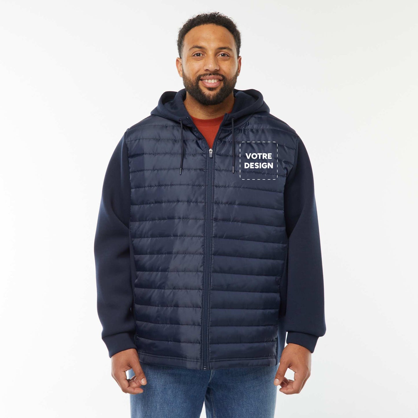 Sweat en néoprène et doudoune BLEU MARINE